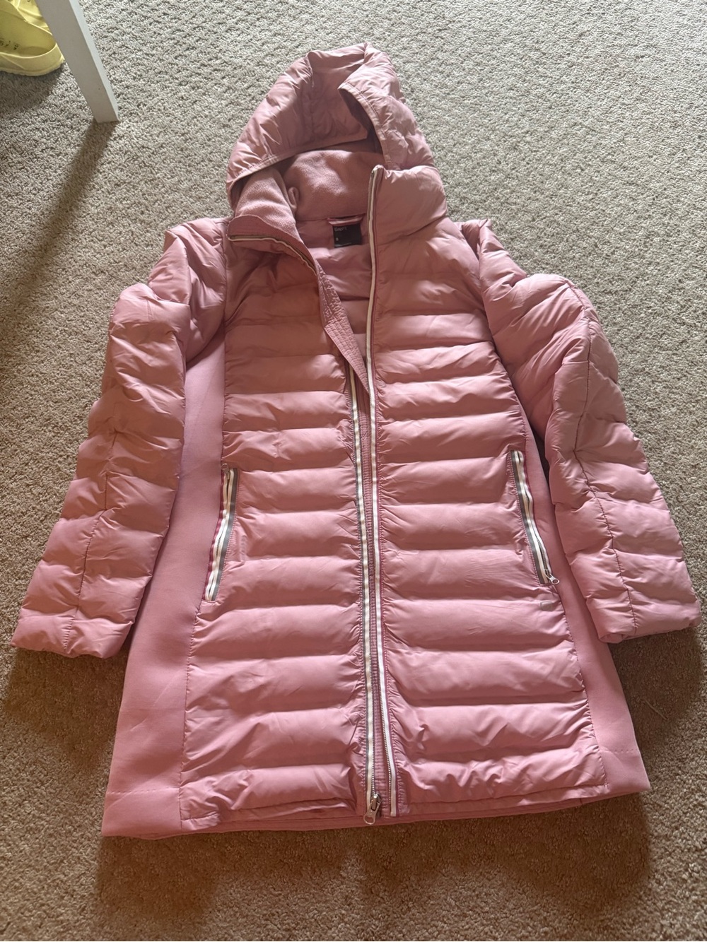 GAP Women's Light Pink Hooded Puffer Coat
